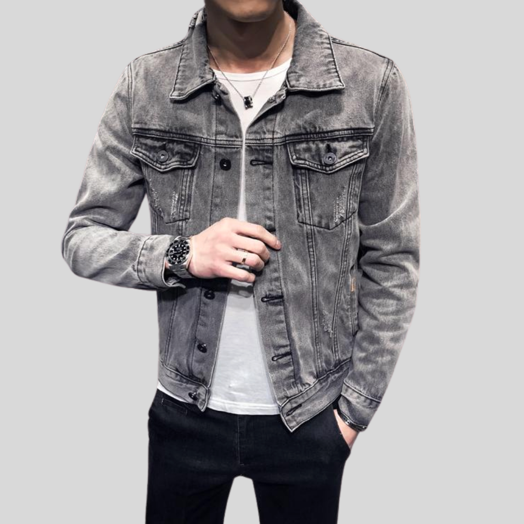 Men's washed denim fashion jacket